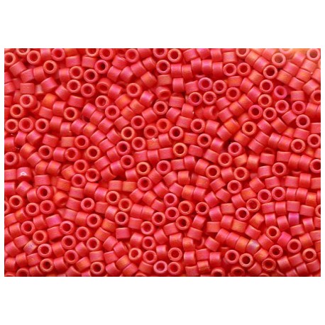 10 Grams DB873 Miyuki Matte Op Vermillion Red AB Size 11 Delica Beads