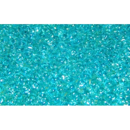 12 Grams Aquamarine White Luster Super Duo Beads