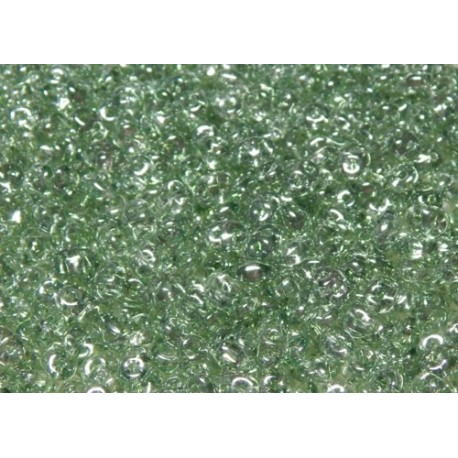 12 Grams Crystal Green Luster Super Duo Beads