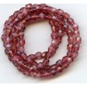 16 Inch Strand 4mm 2 Tone Pink Czech Fire Polished Crystals