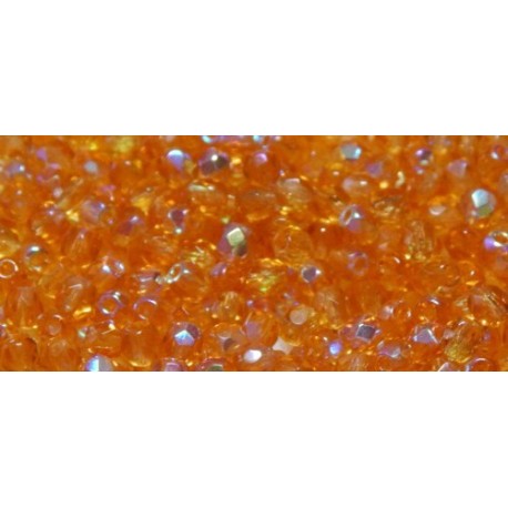 100 Pack 3mm Topaz AB Czech Fire Polished Crystals