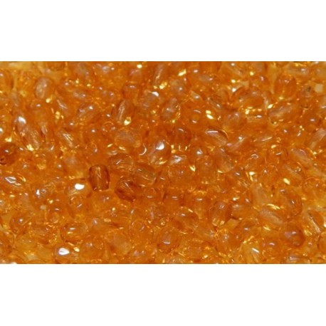 100 Pack 3mm Topaz Czech Fire Polished Crystals