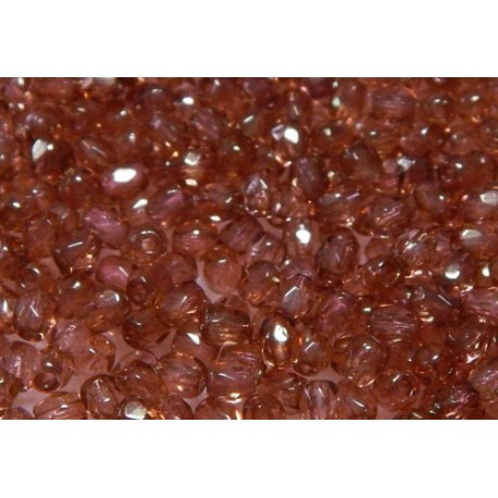 100 Pack 3mm Pink Gold Czech Fire Polished Crystals
