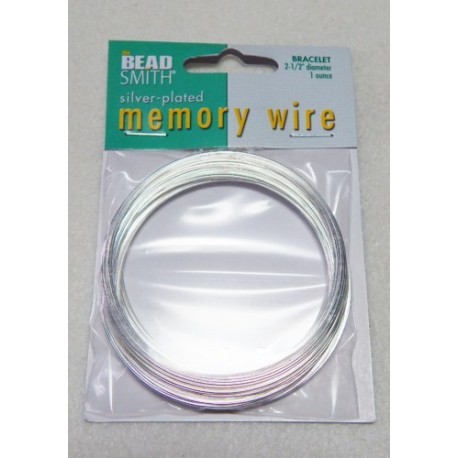 2 1/2 Silver Plated Steel Memory Wire 1 Ounce  Approx 70 Loops