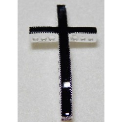 Black Enamel Curved Cross Bead