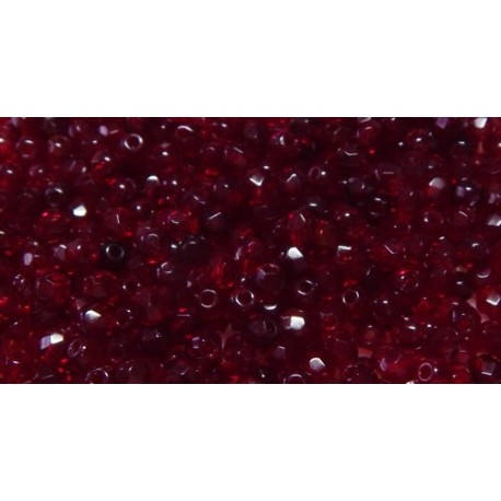100 Pack 3mm Garnet Czech Fire Polished Crystals