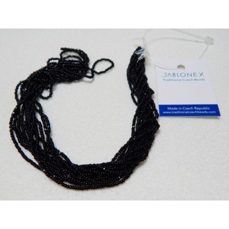 Czech Charlottes Size 13/0 Seed Beads Black (6 strands 10 Grams)