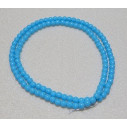 16 Inch Strand 4mm Opaque Turquoise Blue Round Czech Druk Beads