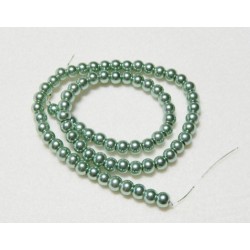 Teal Glass Pearls 6 mm Round 16 Inch Strand