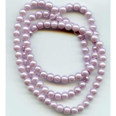 4mm Glass Pearls Lilac 16 Inch Strand