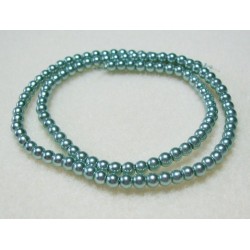 4mm Glass Pearls Teal 16 Inch Strand