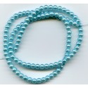 4mm Glass Pearls Turquoise Blue 16 Inch Strand