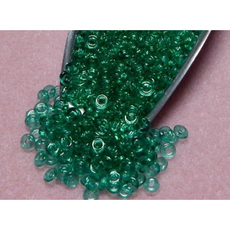 8 Grams 3.8 x 1 Czech Glass O Beads Emerald