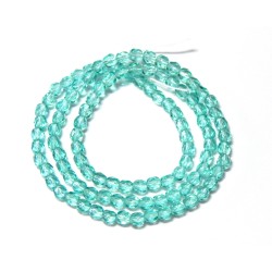 16 Inch Strand 4mm Lt. Aqua Czech Fire Polished Crystals