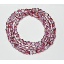 16 Inch Strand 4mm Crystal Red Luster Czech Fire Polished Crystals
