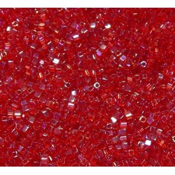 12 Grams 1.8 mm Miyuki SB18-254 TR Red AB Cube Beads