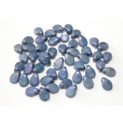 Qty 50 PIP Picasso Blue Luster 5x7 Beads