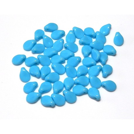 Qty 50 PIP Opaque Turquoise Blue  5x7 Beads