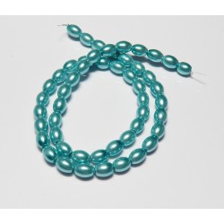 8x6 mm Lt. Aqua Glass Pearl Oval