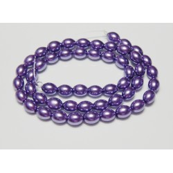 8x6 mm Purple Glass Pearl Oval
