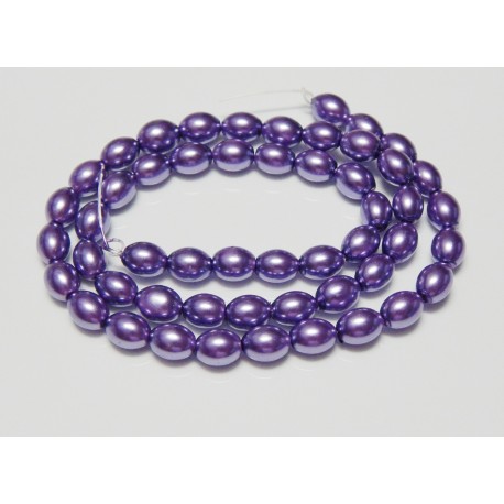 8x6 mm Purple Glass Pearl Oval