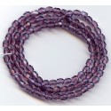 16 Inch Strand 4mm Amethyst Czech Fire Polished Crystals 16 Inch Strand 4mm Amethyst Czech Fire Polished Crystals