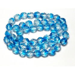 16 Inch Strand 8mm Crystal/Aqua   Czech Fire Polished Crystals