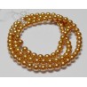 4mm Glass Pearls Gold 16 Inch Strand