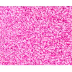 12 Grams 1.8 mm Miyuki SB18-207 Pink Lined Crystal Cube Beads