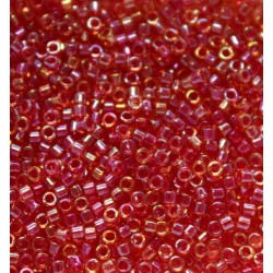 10 Grams DB0062 Lt. Cranberry Lined Topaz Luster 11 Delica Beads