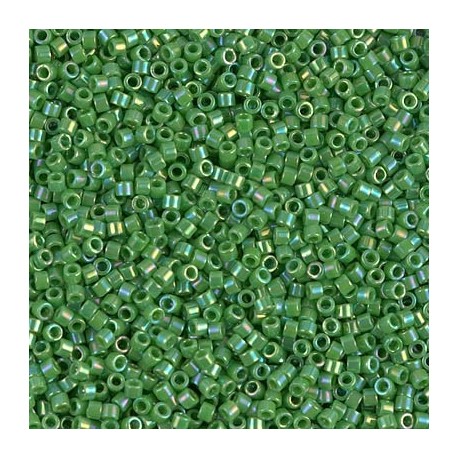 10 Grams DB0163 Miyuki Op Green AB Size 11 Delica Beads