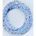 16 Inch Strand 4mm Blue AB Czech Fire Polished Crystals