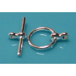 12 mm Silver Plated Round Toggle Clasp