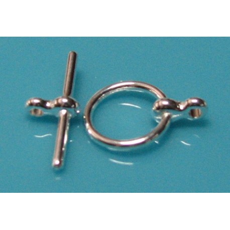 12 mm Silver Plated Round Toggle Clasp