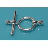 12 mm Silver Plated Round Toggle Clasp