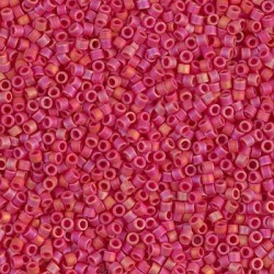 10 Grams DB874  Miyuki Matte Op Red AB  Size 11 Delica Beads
