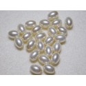 8x6 mm Ivory  Glass Pearl Oval ( Qty 24 ) 
