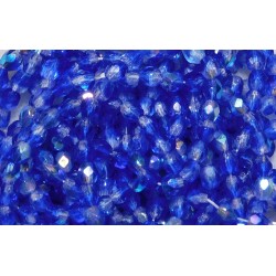 16 Inch Strand 3MM Two Tone Crystal/ Dark Blue AB Czech Fire Polished Crystals