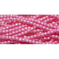 16 Inch Strand  3mm Dipped Decor Pearlescent Lt. Pink  Czech Fire Polished Crystals