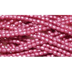 16 Inch Strand  3mm Dipped Decor Pearlescent Dusty Rose  Czech Fire Polished Crystals