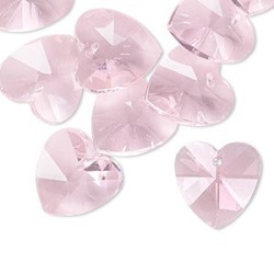 14mm Pink Celestial Crystal Hearts Qty 10