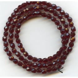 16 Inch Strand 4mm Garnet Czech Fire Polished Crystals