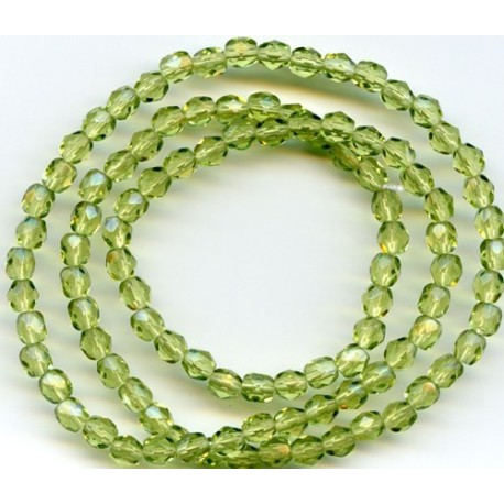 16 Inch Strand 4mm Olivine Czech Fire Polished Crystals