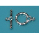 14 x 13 mm Round Toggle Clasp with Hearts