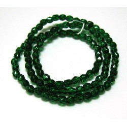 16 Inch Strand 4mm Emerald Dipped Décor Czech Fire Polished Crystals