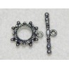 13 mm Studded Round Antiqued Pewter Toggle Clasp